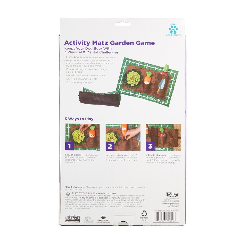 OUTWARD HOUND Activity Matz Garden Game Dog Puzzle Mat