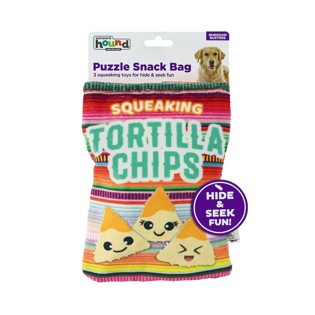 OUTWARD HOUND Snack Bag Puzzle Dog Toy Tortilla Chips