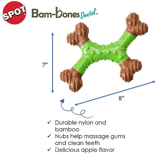 ETHICAL/SPOT Bambone  Dental X-Bone 8" Apple