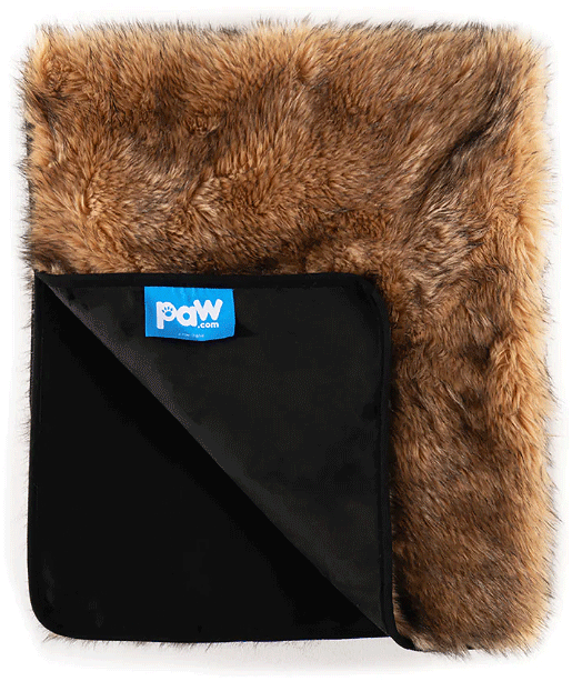 PAW PupProtector Waterproof Throw Blanket Faux Fur Sable Tan Large