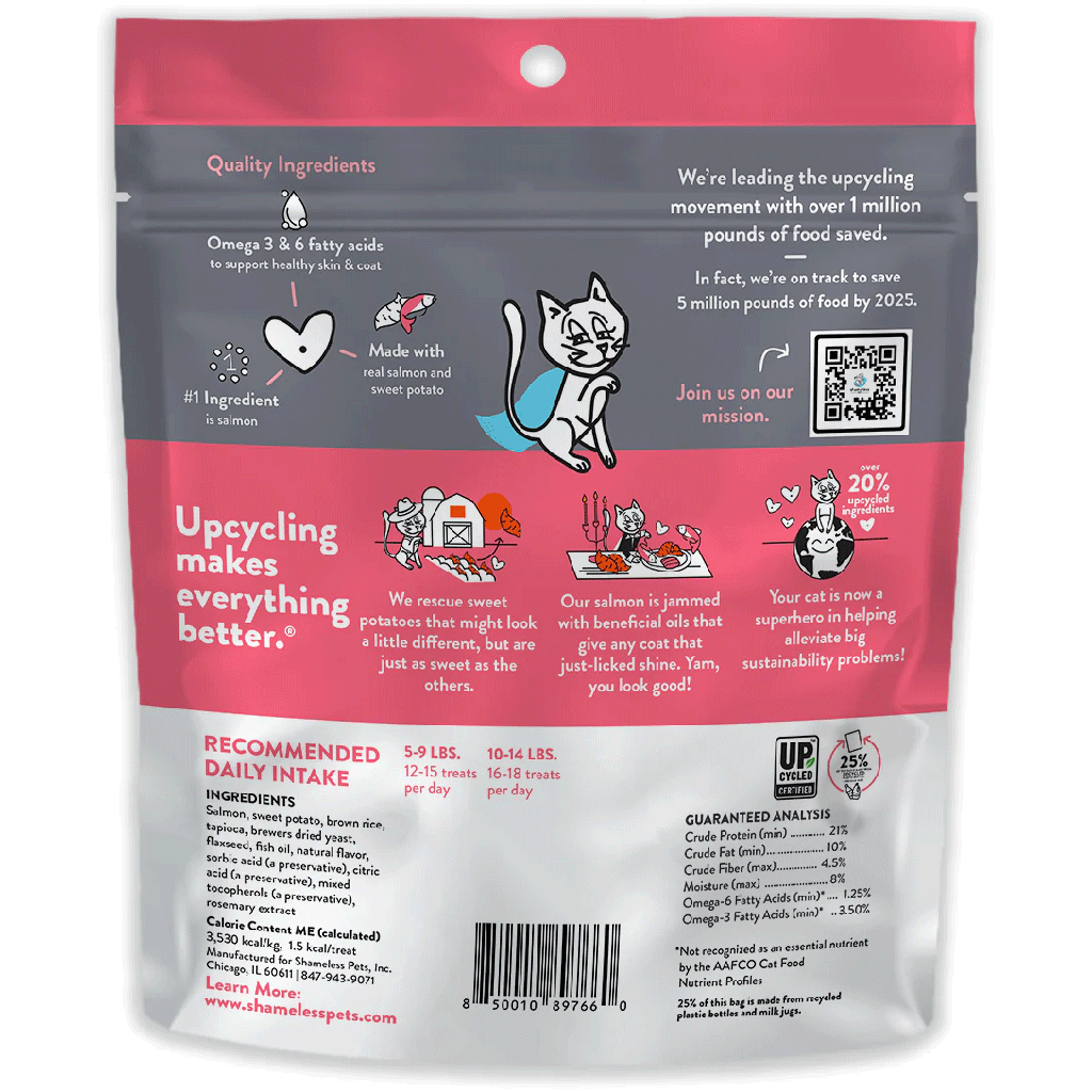 SHAMELESS PETS Crunchy Cat Treats Yam Good Salmon 2.5oz