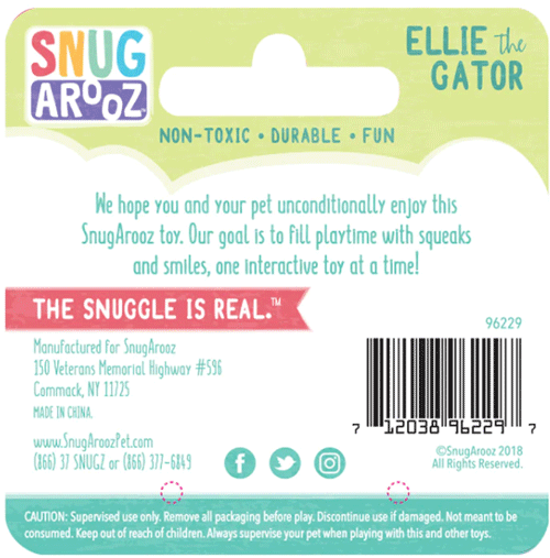 SNUGAROOZ Ellie The Gator 12"