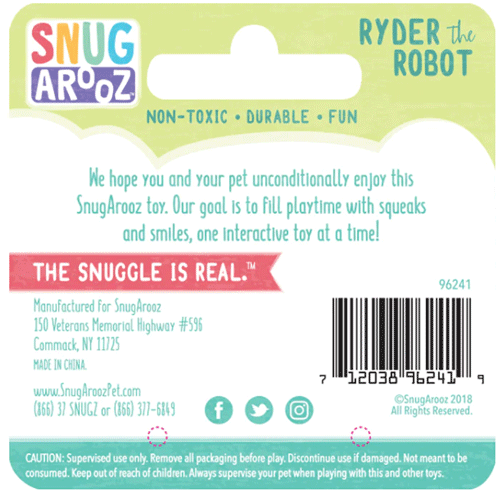 SNUGAROOZ Ryder The Robot 13"