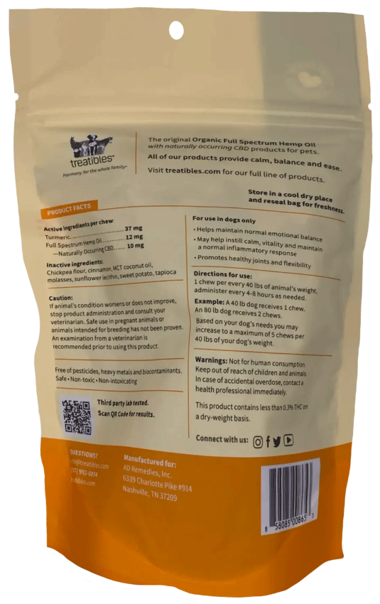 TREATIBLES Hard Chews Extra Strength Sweet Potato 7ct L