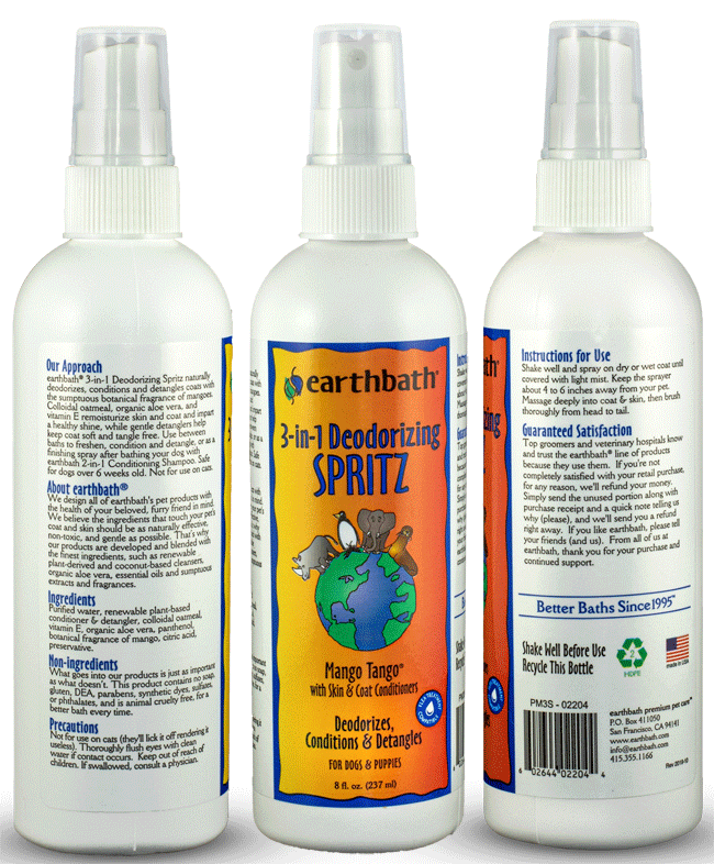 EARTHBATH 3-in-1 Deodorizing Spritz Mango Tango 8oz