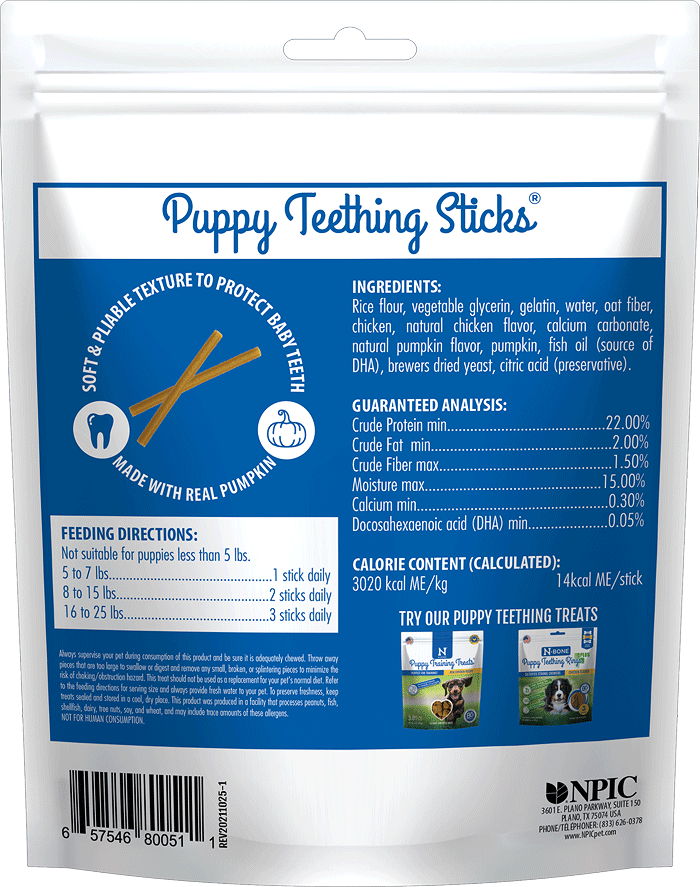 N-BONE Puppy Teething Sticks Pumpkin 17ct