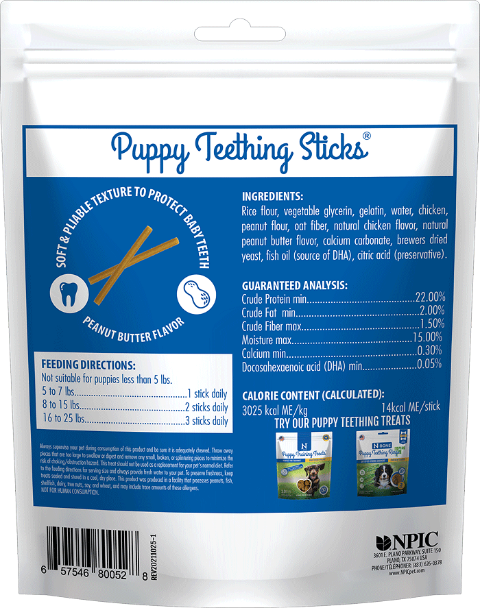 N-BONE Puppy Teething Sticks Peanut Butter 17ct