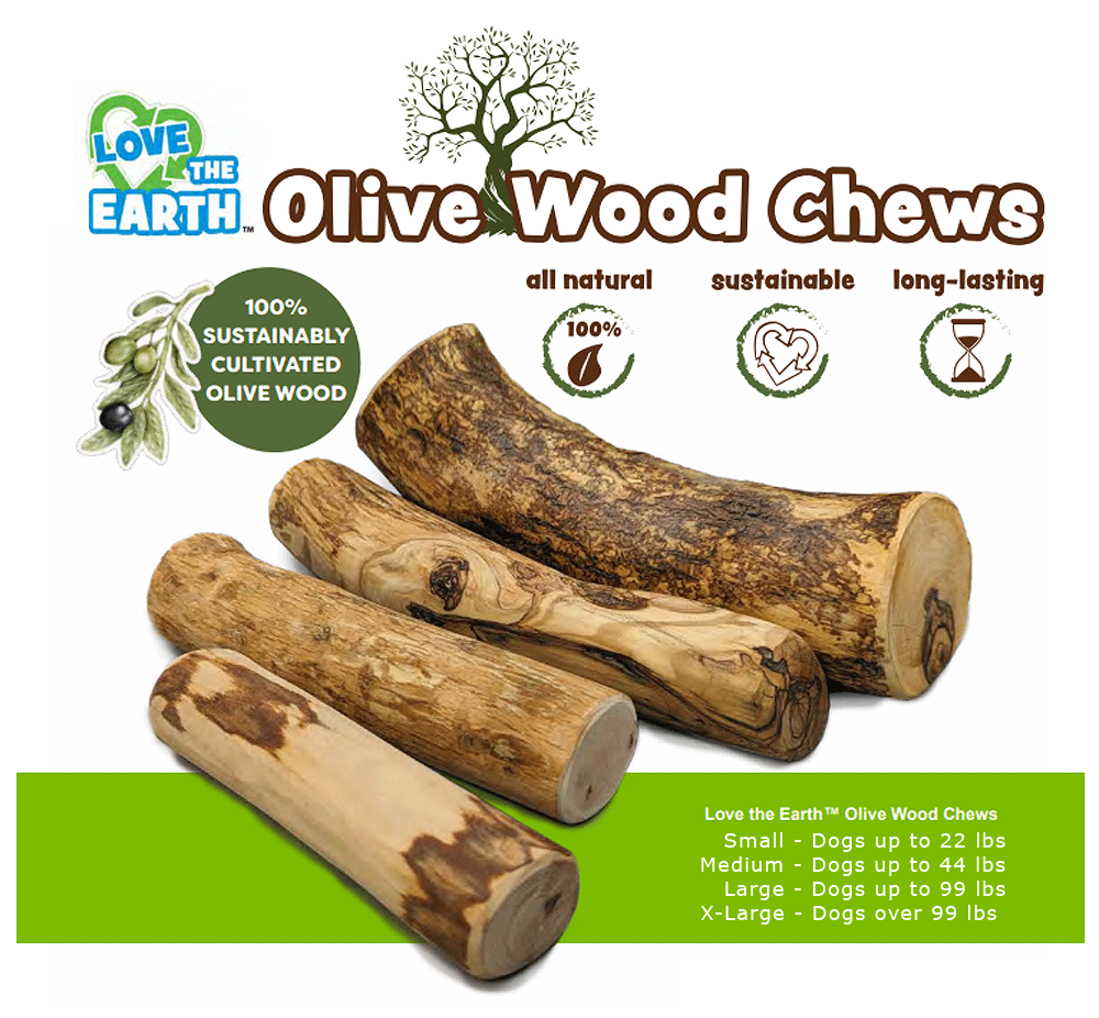 ETHICAL/SPOT Love The Earth Olive Wood Dog Chew S