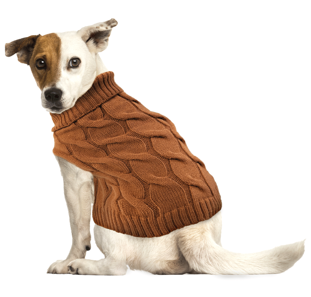 FASHION PET Twisted Cable Sweater Carmel Large