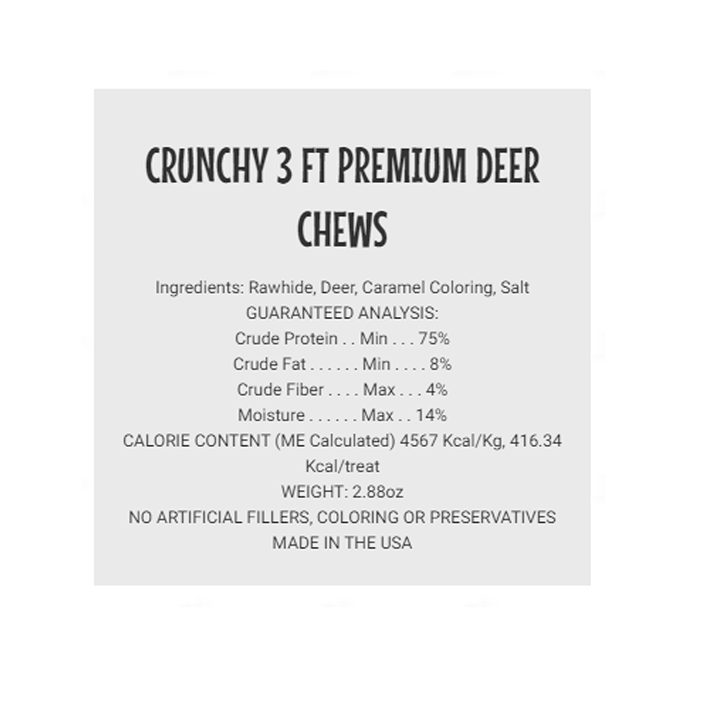 ETTA SAYS Premium Crunchy Chews - Deer - 3ft 18ct Bulk