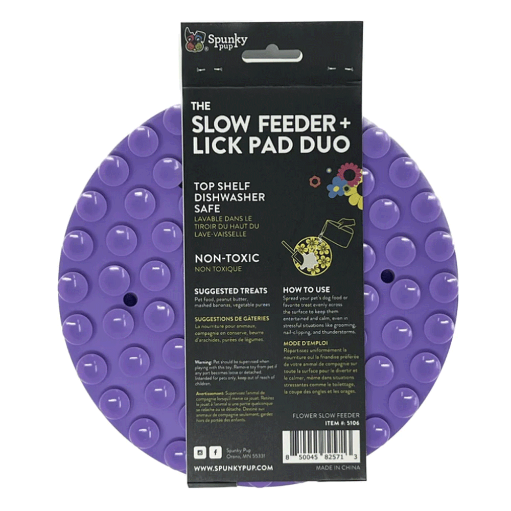 SPUNKY PUP Slow Feeder & Lick Pad Duo Flower