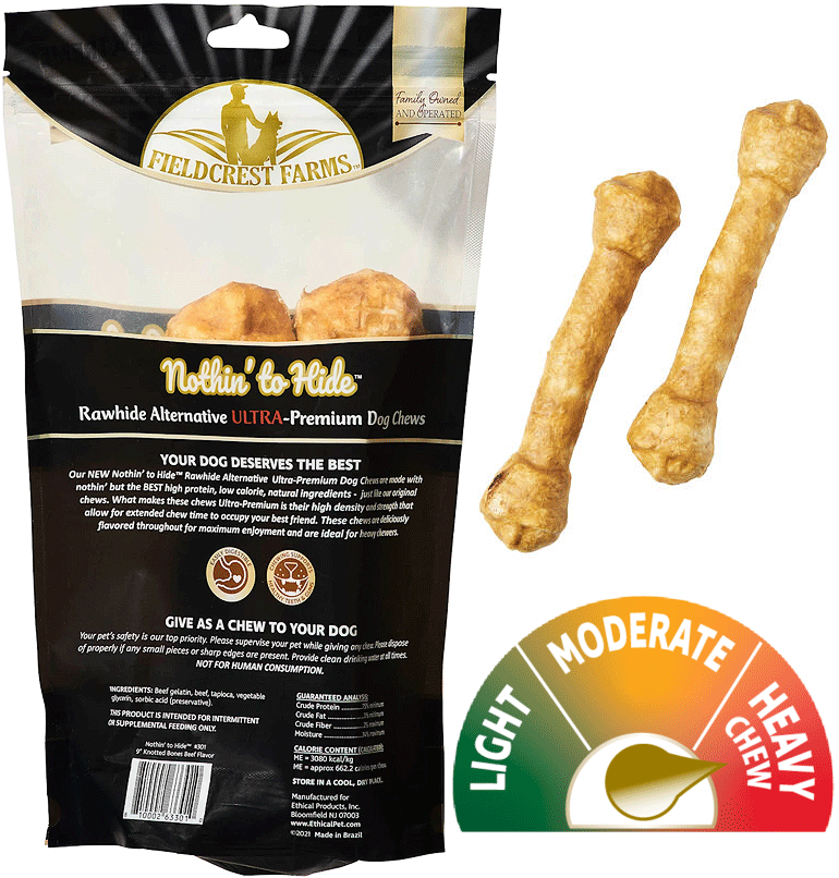 FIELDCREST FARMS Nothin' To Hide Ultra Knotted Bone 9" Beef 2pk