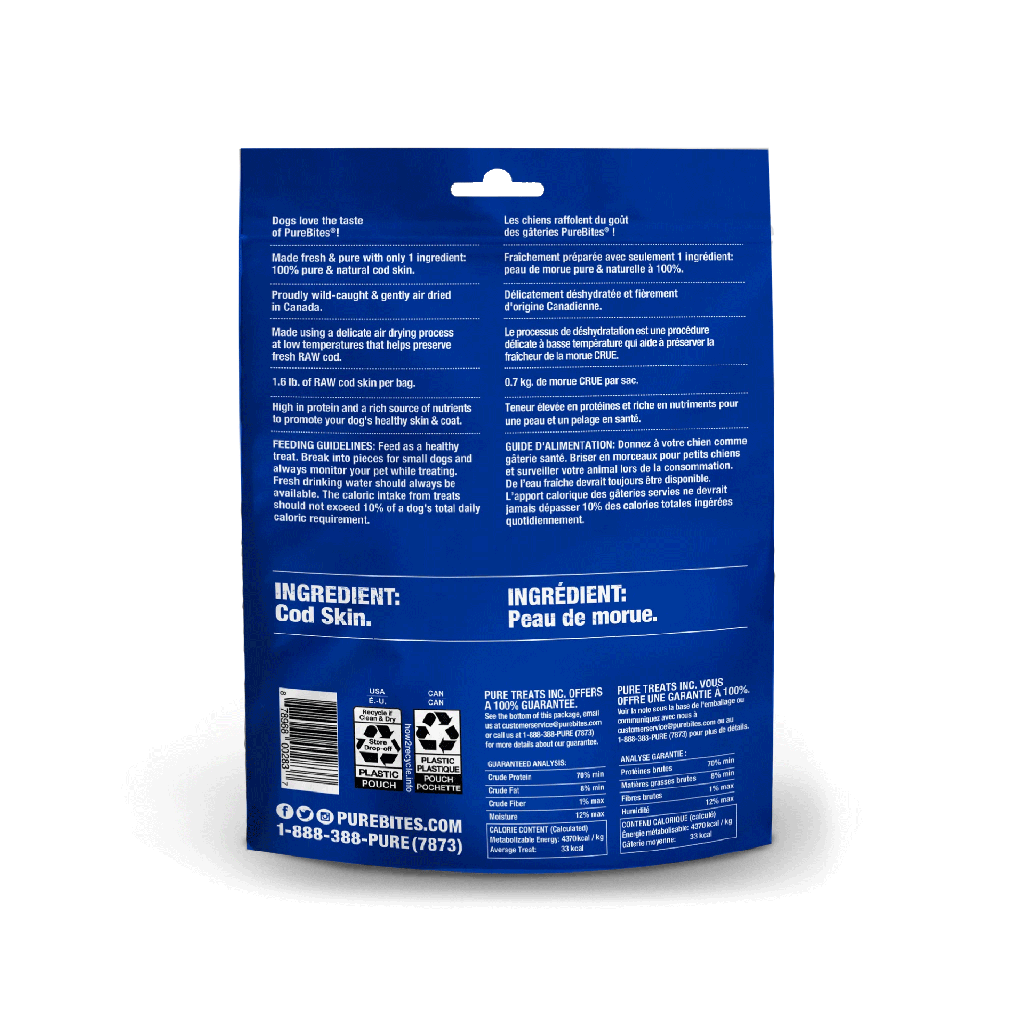 PURE BITES Air Dried Cod Skin 4.8oz