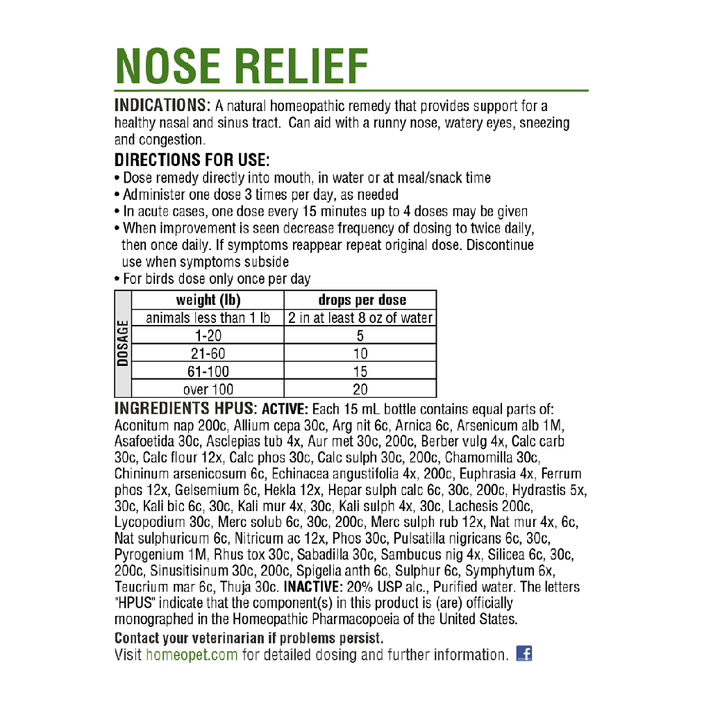 HOMEOPET Nose Relief 15ml