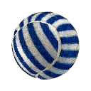 PETSPORT Blue Striped Squeak Ball 2.5" 3pk