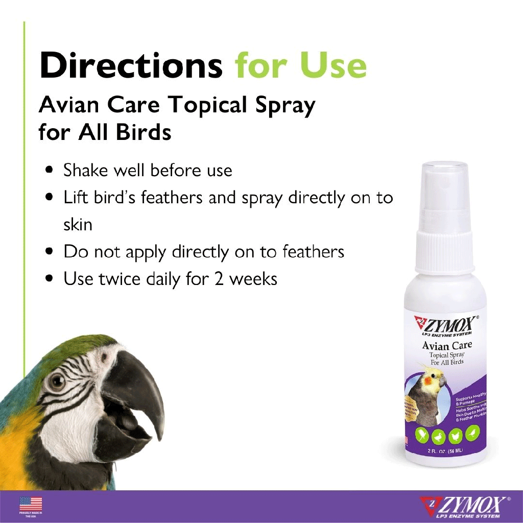 ZYMOX Topical Spray Avian (no H/C) 2oz