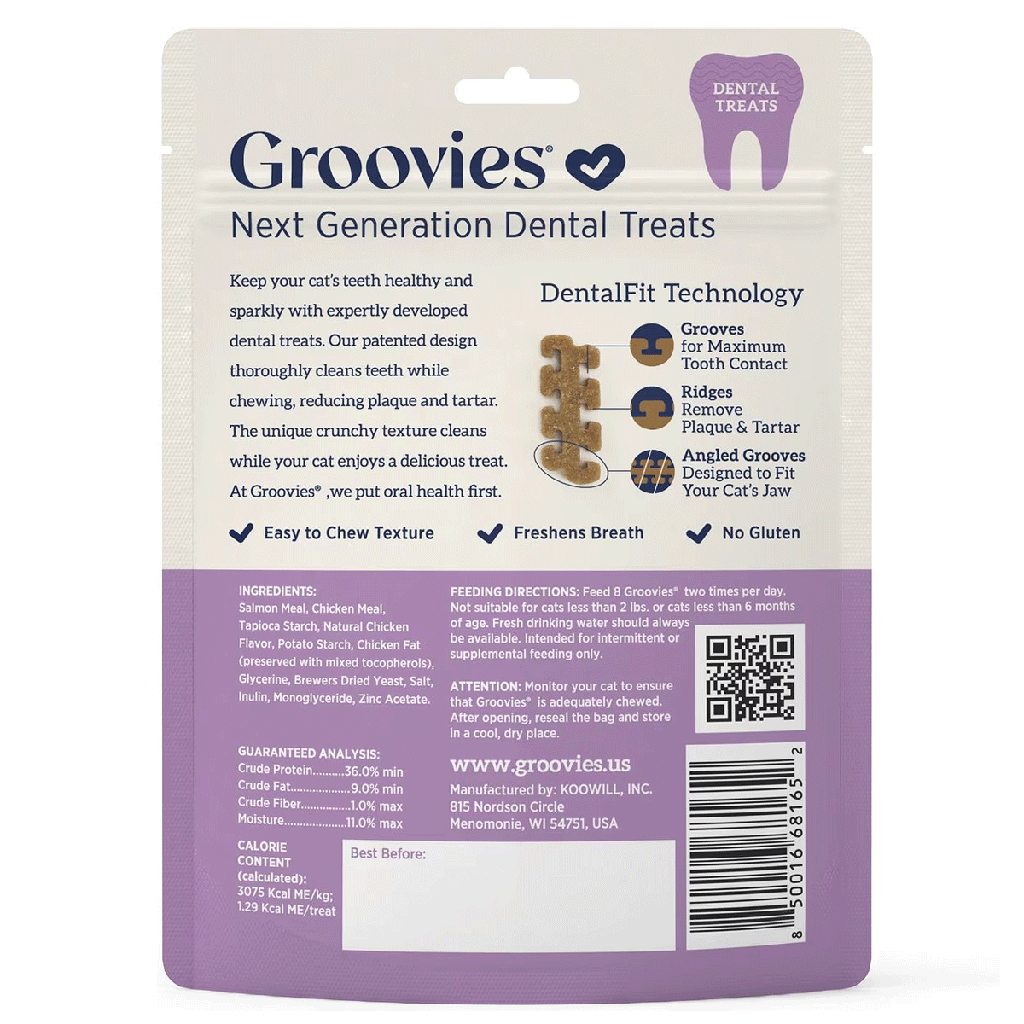 GROOVIES Cat Dental Salmon Treats 7.05oz