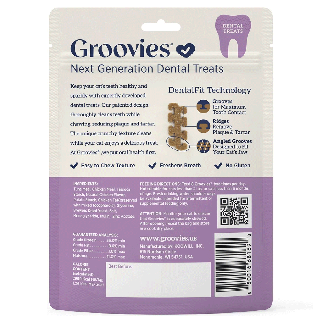 GROOVIES Cat Dental Tuna Treats 7.05oz