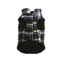 *FASHION PET Navy Plaid Reversible Coat L