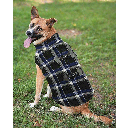 *FASHION PET Navy Plaid Reversible Coat L