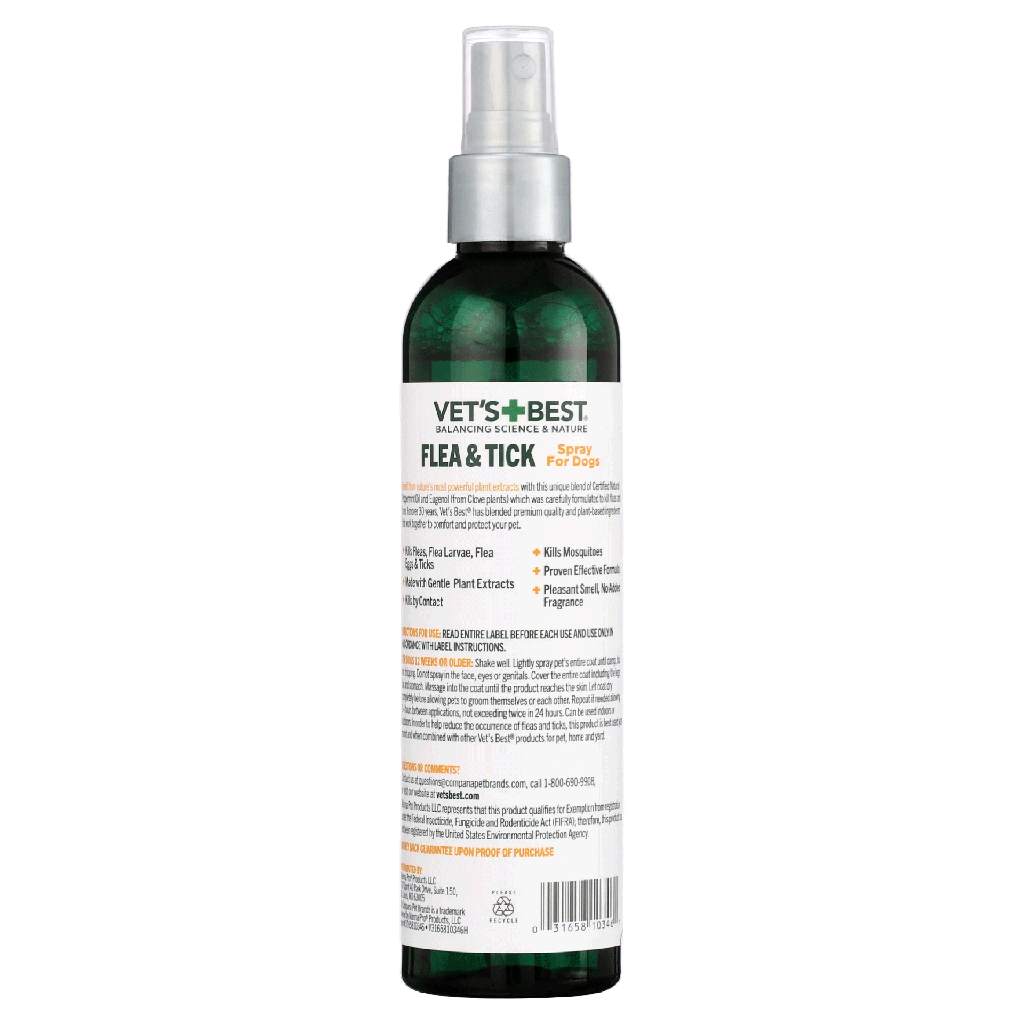 VETS BEST Flea + Tick Spray 8oz