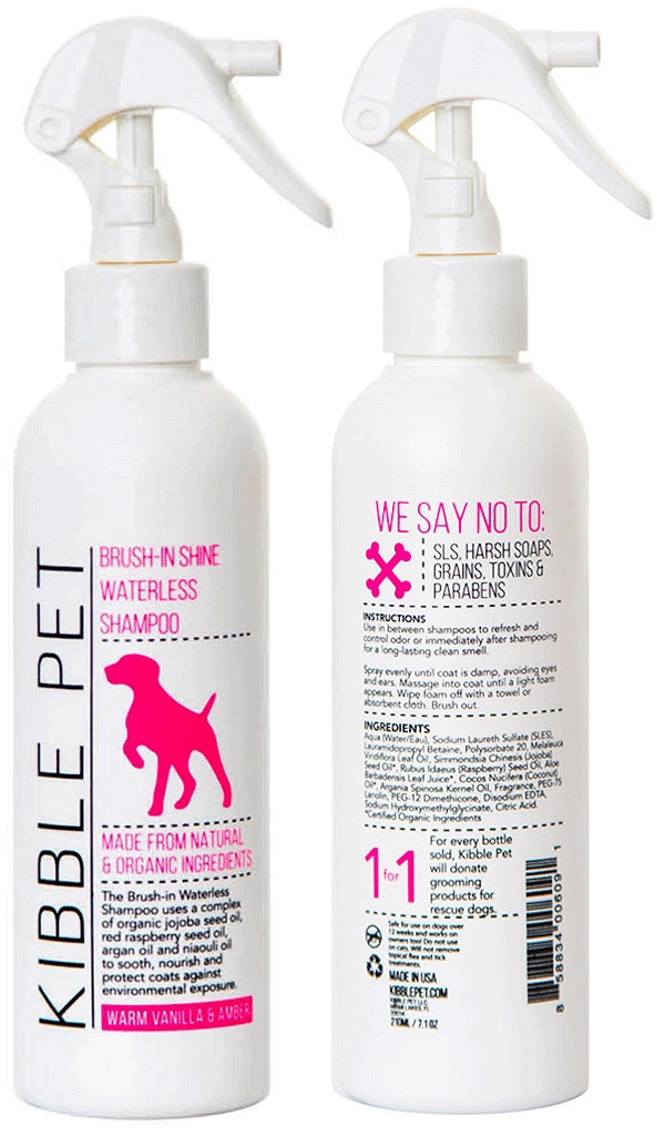 KIBBLE PET Brush-in Shine Waterless Shampoo Vanilla 7.1oz