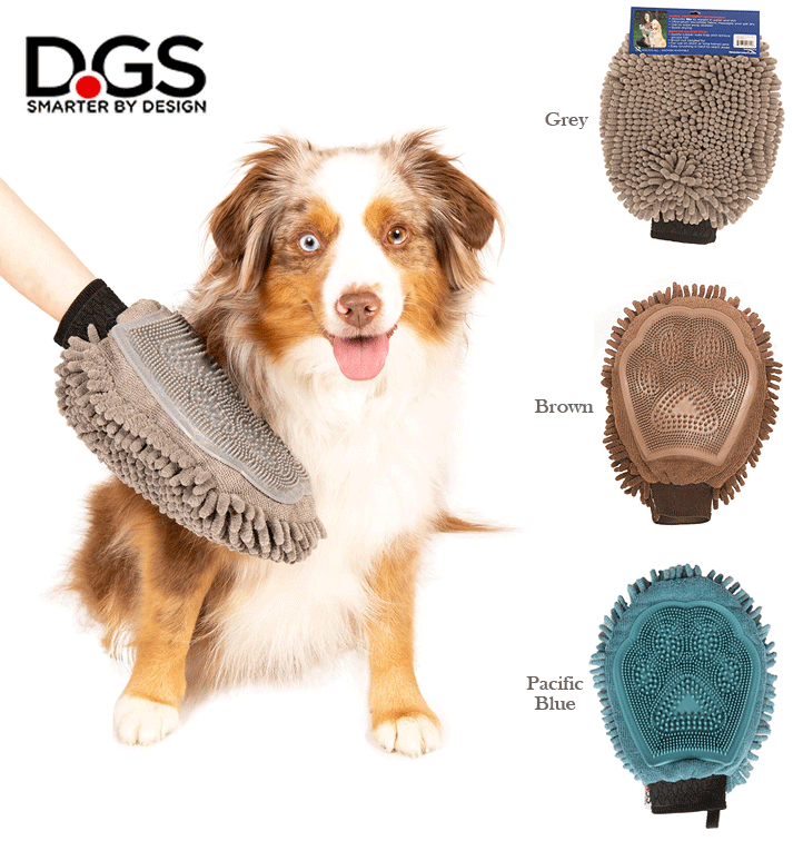 DGS Dirty Dog Grooming Mitt Pacific Blue