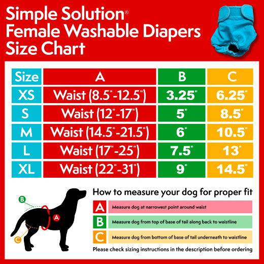 SIMPLE SOLUTION Washable Female Dog Diaper XS 4-8#