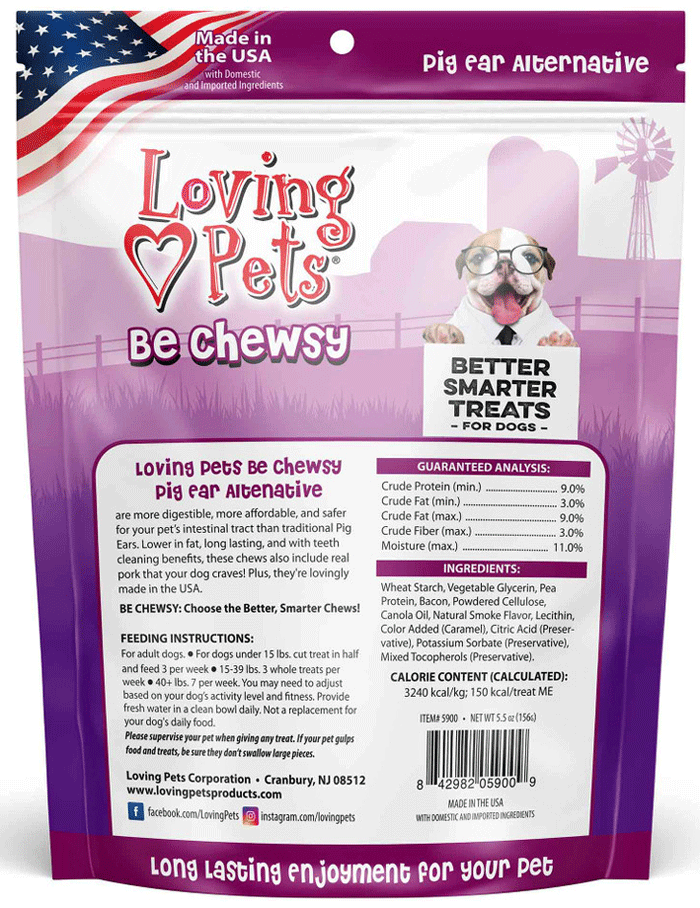 LOVING PETS Be Chewsy Pig Ear Alternative Chews 4pk