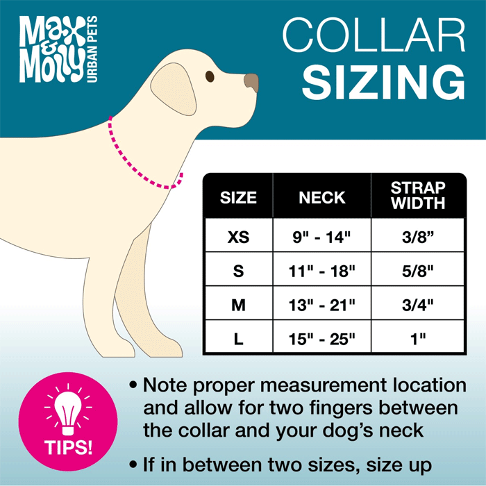 MAX&MOLLY Smart ID Dog Collar Comic S 11-18"