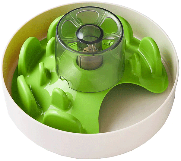 PetDreamHouse SPIN Slow Feeder Pet Bowl UFO Maze Green