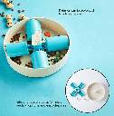 PetDreamHouse SPIN Slow Feeder Pet Bowl Windmill Blue