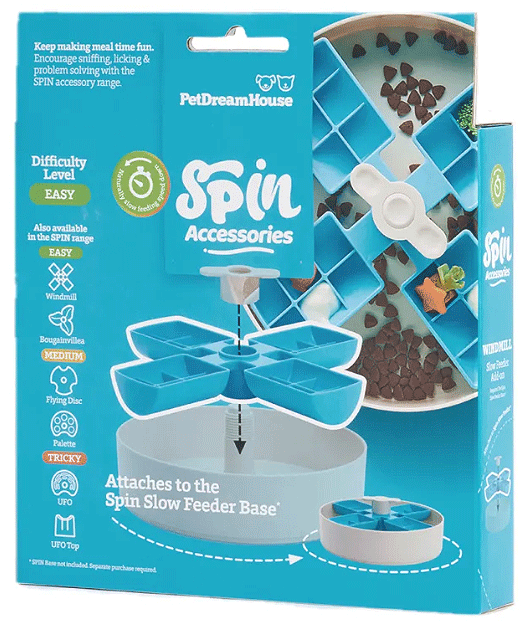 PetDreamHouse SPIN Slow Feeder Insert Windmill Blue