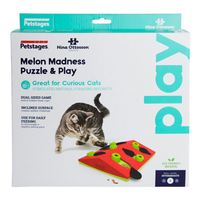 OUTWARD HOUND Melon Madness Puzzle & Play Cat Game Pink