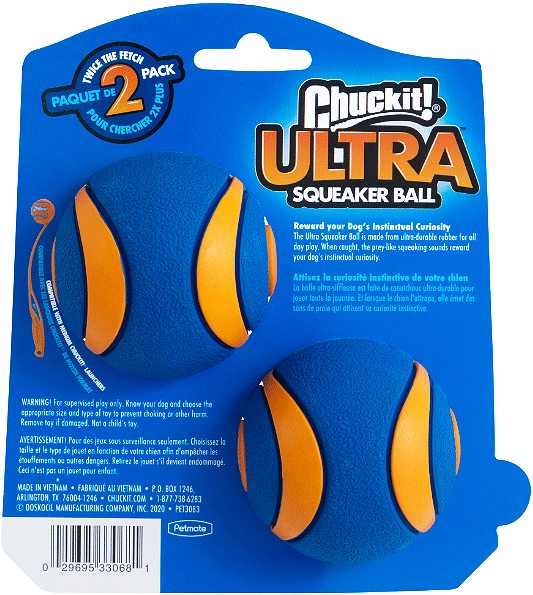 CHUCKIT Ultra Squeaker Ball M 2pk