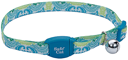 *COASTAL Safe Cat Collar w/Magnet - Teal Peacock