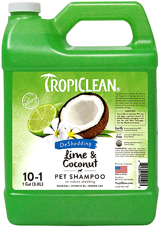 TROPICLEAN DeShedding Lime & Coconut Shampoo - Gallon