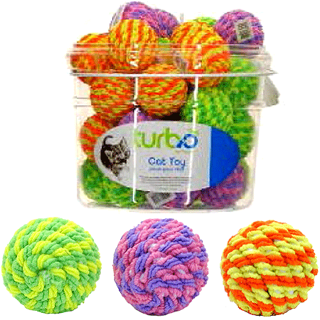 COASTAL TURBO CAT TOY BIN Rattle Balls 36ct