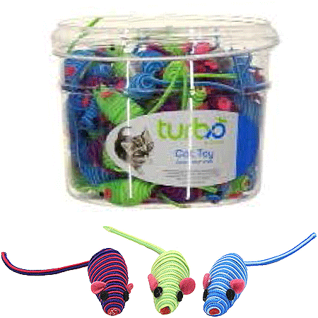 COASTAL TURBO CAT TOY BIN String Mice 90ct