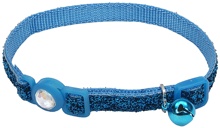 *COASTAL Safe Cat Fashion Collar 3/8" x 8-12" - Blue Lagoon Glitter