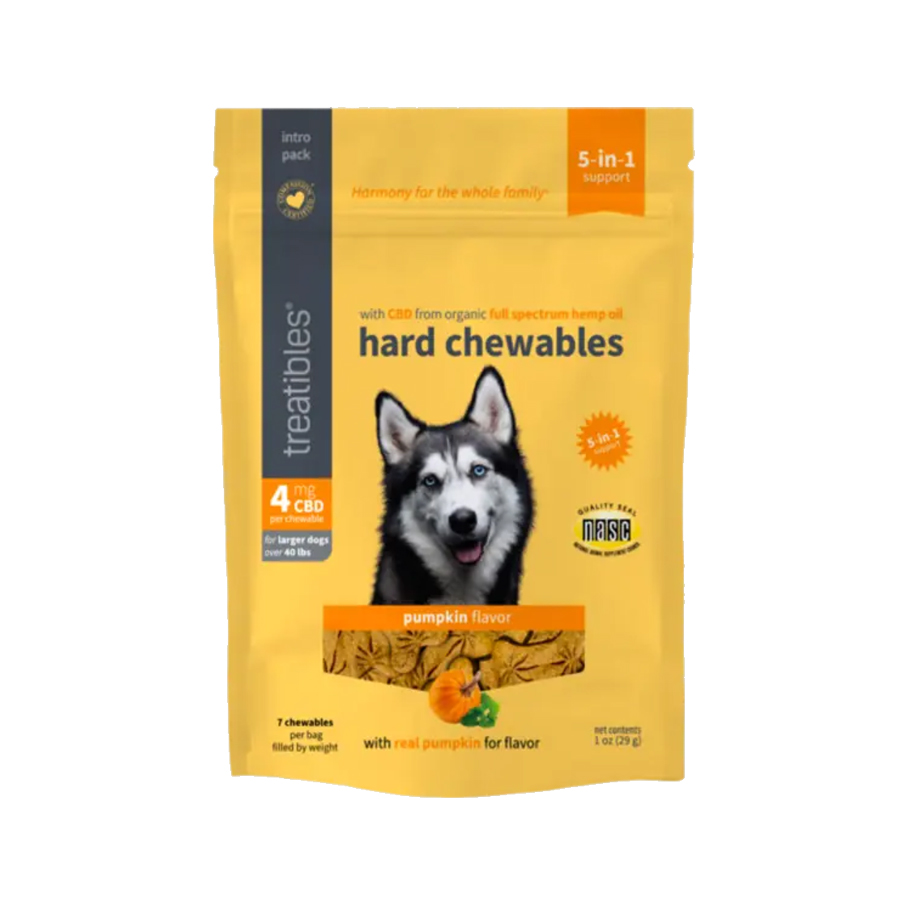 *TREATIBLES Grain Free Pumpkin Chews 4mg Large 7ct