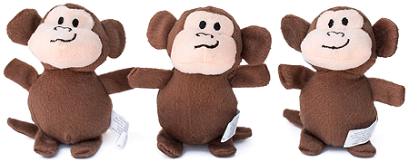 ZIPPYPAWS Zippy Miniz 3-Pack Monkeys