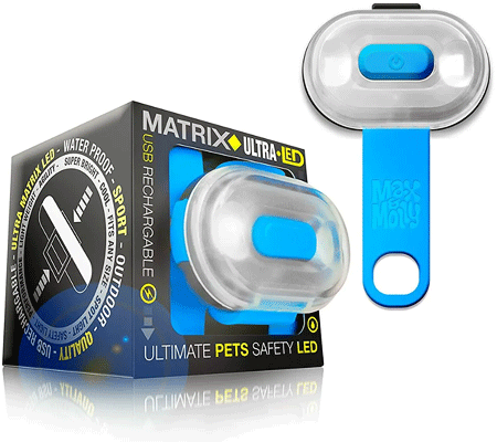 *MAX&MOLLY Ultra Bright LED Pet Light (Cube Pkg) Blue