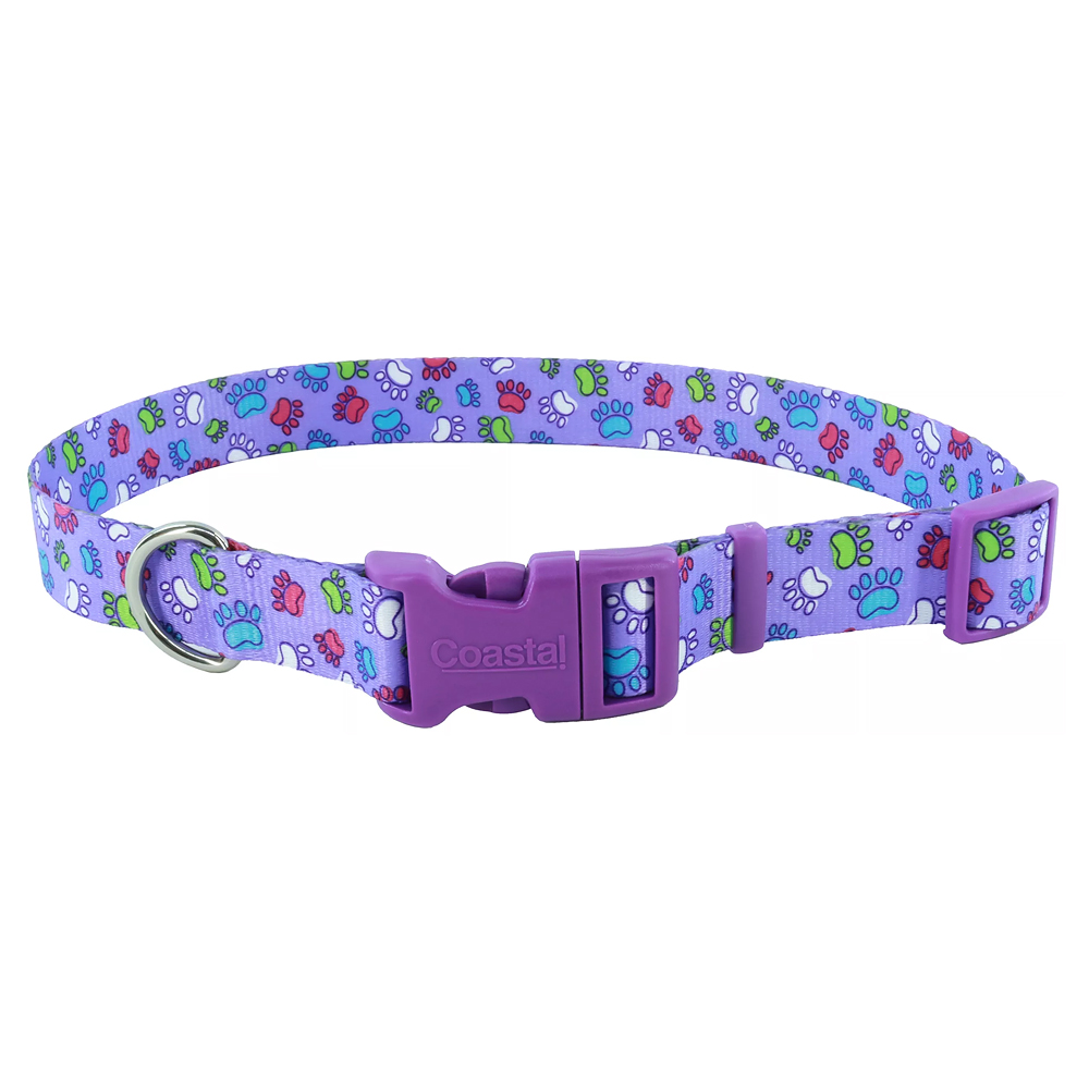 PET ATTIRE Styles Adjustable Collar 5/8 x 10-14 Purple Special Paws