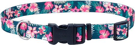 PET ATTIRE Styles Adjustable Collar 3/4 x 14-20 Tropical Flower