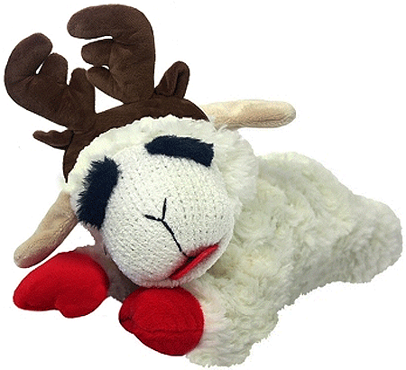 MULTIPET Holiday Lamb Chop w/Antlers 6"