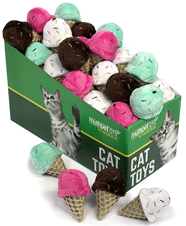 MULTIPET Ice Cream Cone Cat Toys 25ct