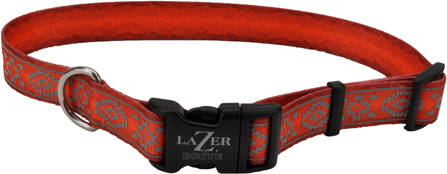 COASTAL LazerBrite Patterned Collar 3/8 x 8-12 Orange Aztec