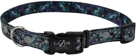 *COASTAL LazerBrite Patterned Collar 1 x 18-26" Galaxy