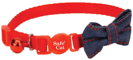 COASTAL Safe Cat Embellished Fashion Collar 3/8" x 8-12" Red